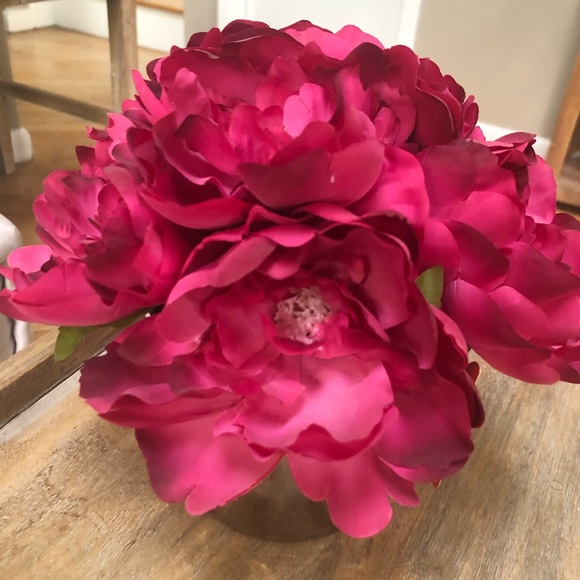 Pink Peonies in Silver Planter Vase - Picture 5 of 14